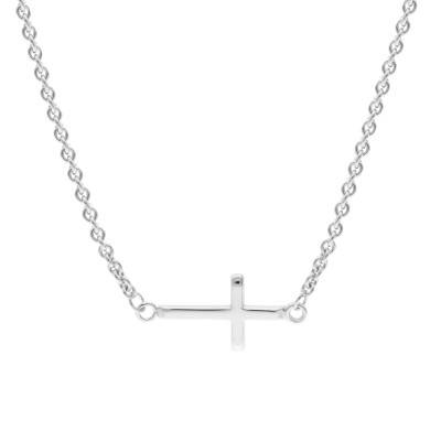 925 Silver Cross Cable Chain Necklace, Length 45 cm - Vandona