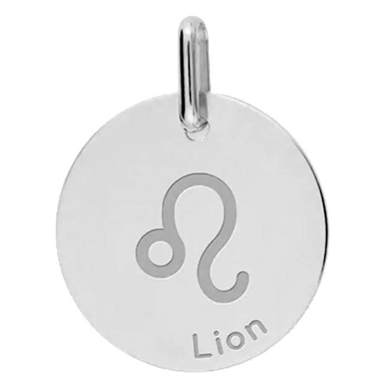 375 or 750 White Gold Leo Zodiac Medal, 16 mm Diameter - Lucas Lucor