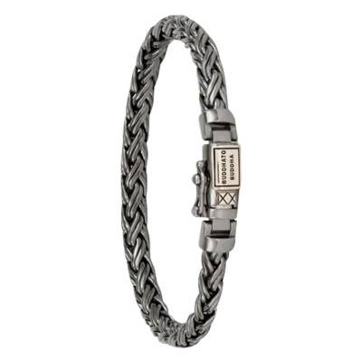 Bracelet Katja XS Noir en Argent 925 Rhodié & Or Jaune 585, Largeur 5,20 mm, Longueur 15 à 19 cm - Buddha to Buddha