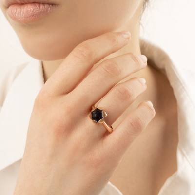 Bague Iris Lolite & Or Rose 750 - Façonnier