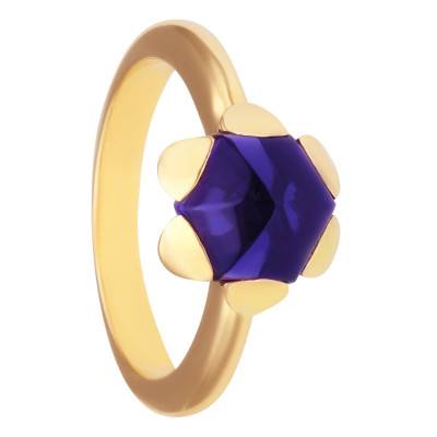 Bague Iris Lolite & Or Rose 750 - Façonnier