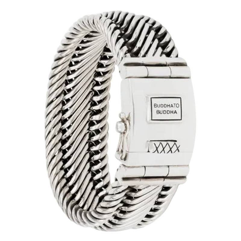 Edwin 925 Silver Bracelet, Length 19 cm to 23 cm, Width 24.60 mm - Buddha to Buddha