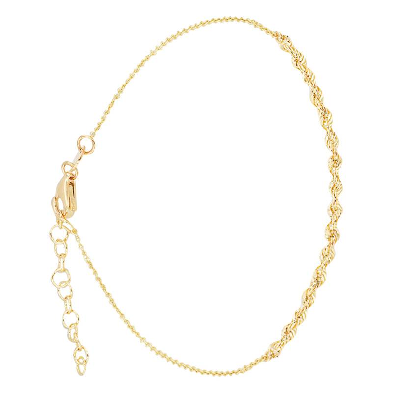 375 Yellow Gold Chain Bracelet, Length 18 cm to 20 cm - Emanessence