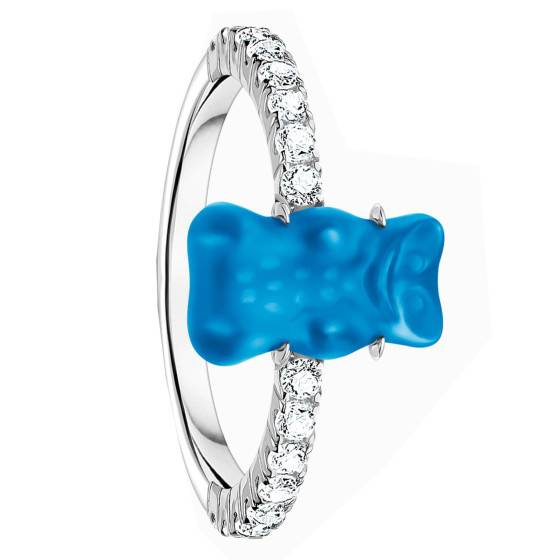 Bague Haribo Bleu Argent, Cristal Zircones Thomas Sabo Ocarat