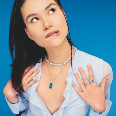 Bague Haribo Bleu en Argent 925, Cristal & Zircones - TR2459-052-1-50 - Thomas Sabo