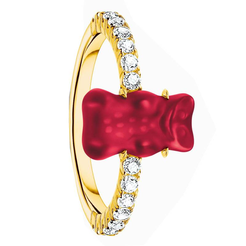750/1000 Yellow Gold Plated & Zirconia Red Haribo Ring - TR2459-414-10 - Thomas Sabo