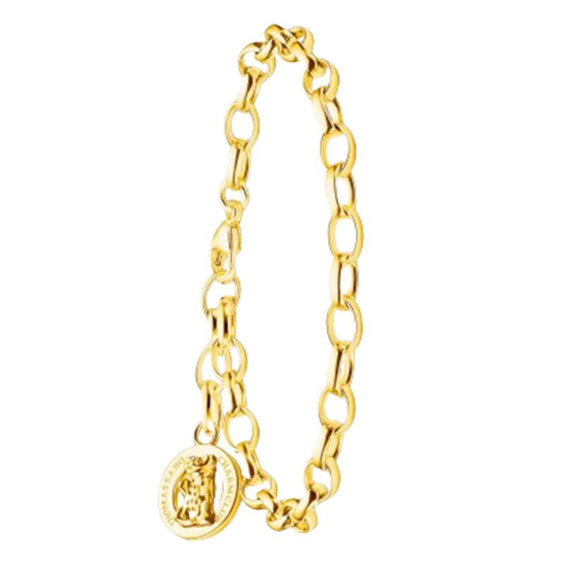 Yellow Gold-Plated 925 Silver Haribo Oval Link Chain Bracelet, 15 to 19 cm Length, 5 mm Width - X0291-413-39-L15 - Thomas Sabo
