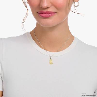 Collier Chaîne Haribo Blanc en Argent 925, Zircones et Cristal, Longueur 40 à 45 cm - KE2209-052-14 - Thomas Sabo