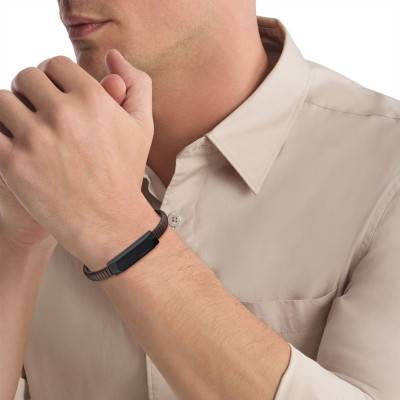 Brown Leather and Black Stainless Steel Magnify Bracelet - 35100014 - Calvin Klein