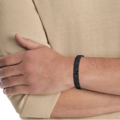 Black Stainless Steel Enhance H-Link Bracelet, 19.50 cm Length - 35100010 - Calvin Klein