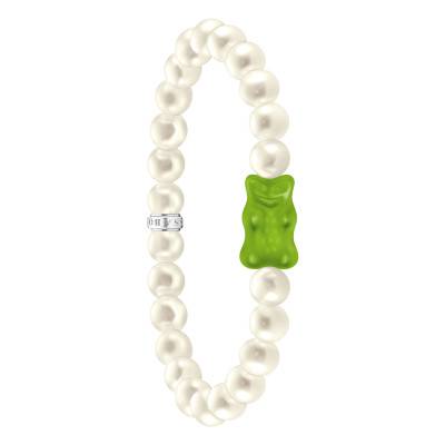 Green Haribo 925 Silver, Freshwater Pearl & Crystal Bracelet, 15 cm and 17 cm Lengths - A2154-017-6-L15 - Thomas Sabo