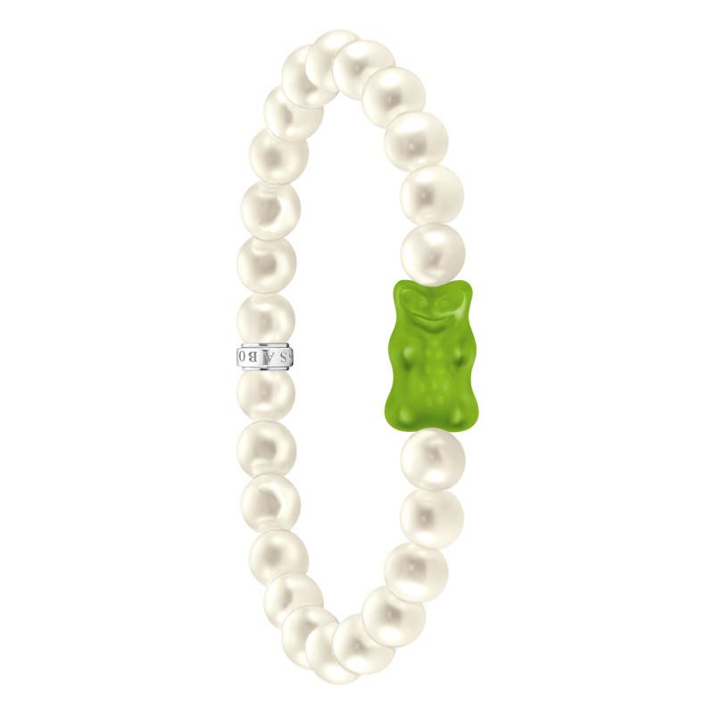 Green Haribo 925 Silver, Freshwater Pearl & Crystal Bracelet, 15 cm and 17 cm Lengths - A2154-017-6-L15 - Thomas Sabo