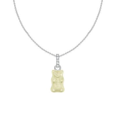 Collier Chaîne Haribo Blanc en Argent 925, Zircones et Cristal, Longueur 40 à 45 cm - KE2209-052-14 - Thomas Sabo