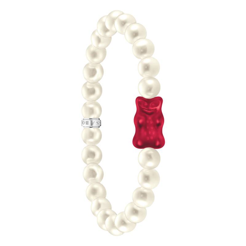 Red Haribo 925 Silver, Crystal & Freshwater Pearl Bracelet, 15 cm and 17 cm Lengths - A2154-017-10-L15 - Thomas Sabo