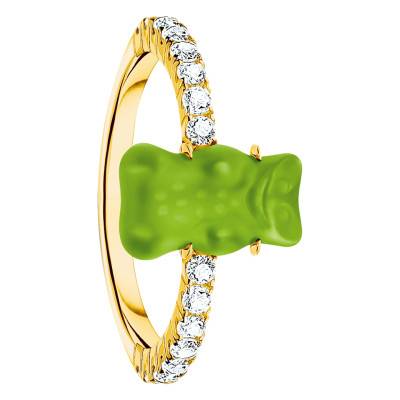 Bague Haribo Vert en Plaqué Or Jaune, Cristal & Zircones - TR2459-414-6-50 - Thomas Sabo