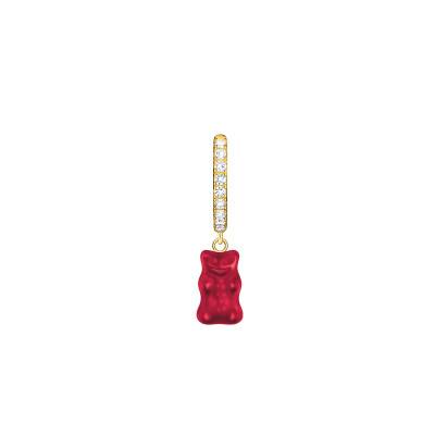 Yellow Gold-Plated 925 Silver Red Haribo Single Hoop Earring, Crystal & Cubic Zirconia - CR726-414-10 - Thomas Sabo