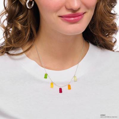 Collier Chaîne Haribo Multicolore en Argent 925, Longueur 40 à 45 cm - KE2205-017-7-L45V - Thomas Sabo