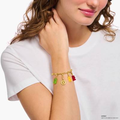 Yellow Gold-Plated & Red Crystal Haribo Charm Pendant - 2190-413-10 - Thomas Sabo