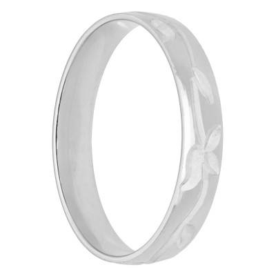 Nicolle 375/1000 White Gold Semi-Dome Standard Wedding Ring - Maison Girard