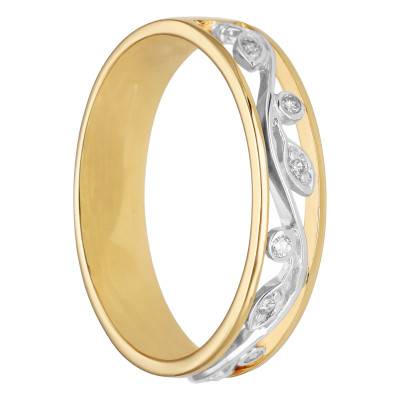 Zarig Standard Two-Tone 750/1000 Gold & Diamond Wedding Ring - Maison Girard