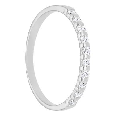 750/1000 White Gold & 0.25 ct Diamonds Mayssa Half Eternity Wedding Ring, Width 2.50 mm - Maison Girard