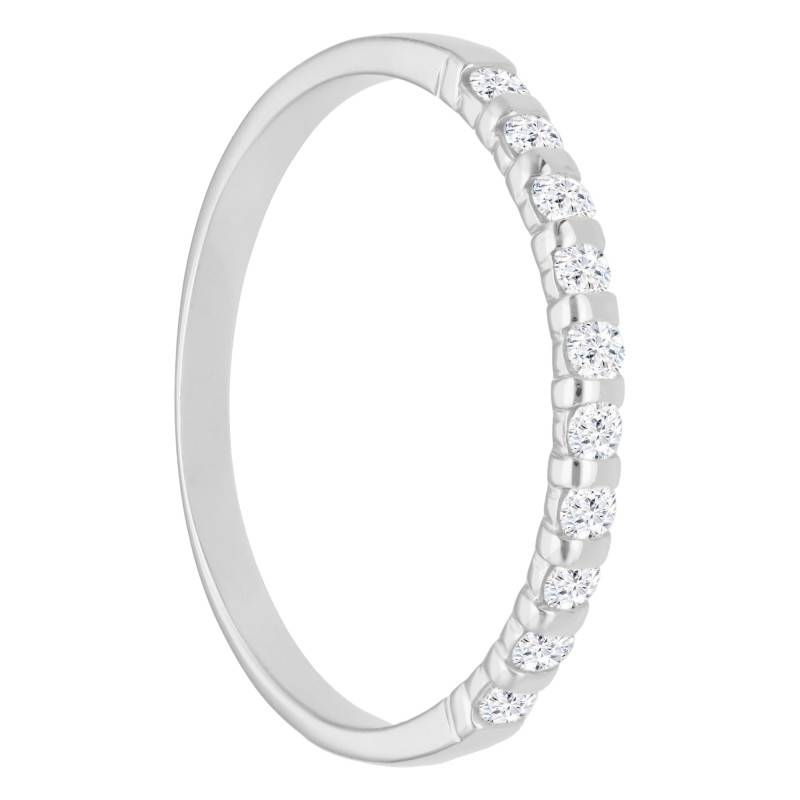 750/1000 White Gold & 0.25 ct Diamonds Mayssa Half Eternity Wedding Ring, Width 2.50 mm - Maison Girard