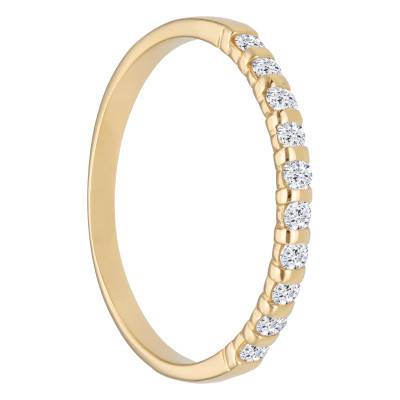 Mayssa 750/1000 Yellow Gold & 0.30 ct Diamonds Half Eternity Wedding Ring, Width 2.70 mm - Maison Girard