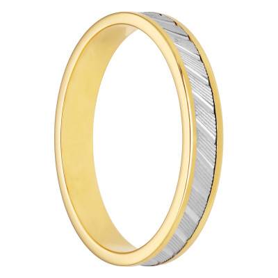 Olby Concave Standard Two-Tone 375/1000 Gold Wedding Ring, 3.50 mm Width - Maison Girard