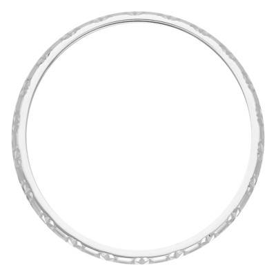 750/1000 White Gold Fantasy Diamond-Effect Half-Shank Standard Wedding Ring - Amore