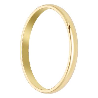 Standard Half-Round 375/1000 Yellow Gold Wedding Ring, Width 2 mm - Amore