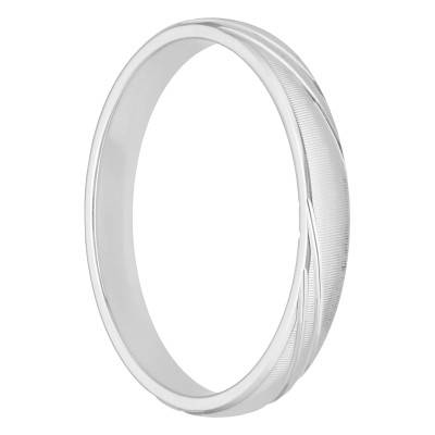 Fantaisie Semi-Domed Standard 375 White Gold Wedding Ring - Amore