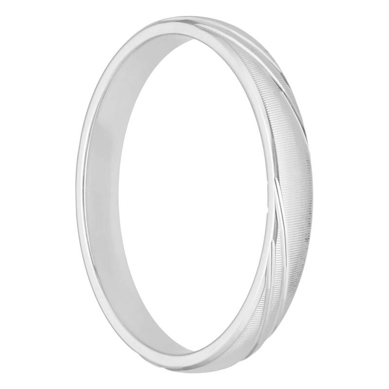 Fantaisie Semi-Domed Standard 375 White Gold Wedding Ring - Amore