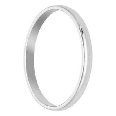 9K White Gold Standard Half-Round Wedding Ring, Width 2 mm - Amore