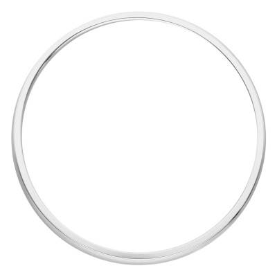 Alliance Demi-Jonc en Or Blanc 375, Largeur 2 mm - Amore