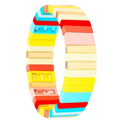 Coloria Gold-Plated & Blue Multicolor Enamel Metal Bracelet - Naïades - Naïades