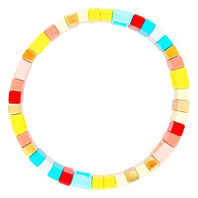 Coloria Gold-Plated & Blue Multicolor Enamel Metal Bracelet - Naïades - Naïades