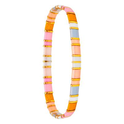Bracelet Tiya Miyuki en Métal Doré et Émail Multicolore - Naïades