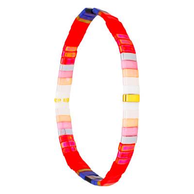 Tiya Miyuki Gold-Tone Metal & Fuchsia Multicolor Enamel Bracelet - Naïades