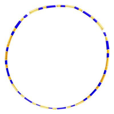 Tiya Miyuki Gold-Plated Metal & Blue Enamel Bracelet - Naïades