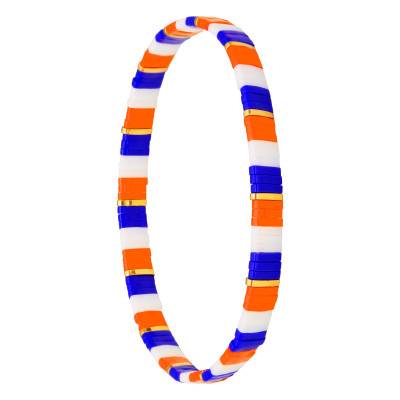 Tiya Miyuki Gold-Plated & Orange and Blue Enamel Metal Bracelet - Naïades - Naïades