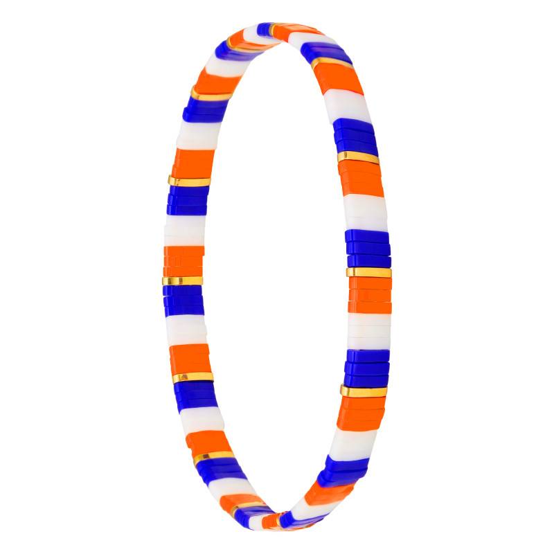 Tiya Miyuki Gold-Plated & Orange and Blue Enamel Metal Bracelet - Naïades - Naïades