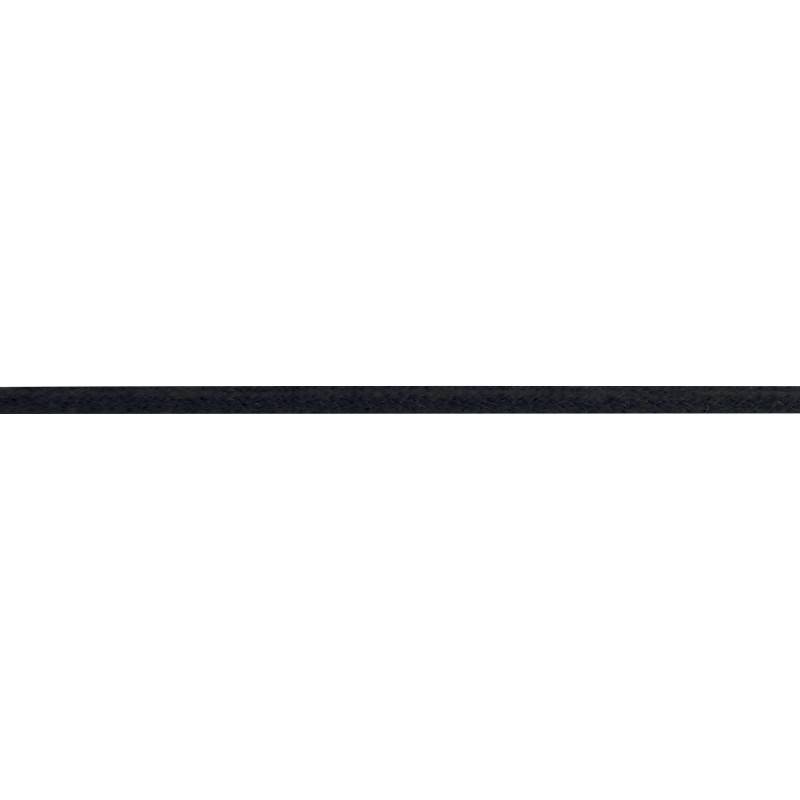 Black Cotton & 925 Silver Rope Necklace, Length 42 cm to 45 cm - Una Storia