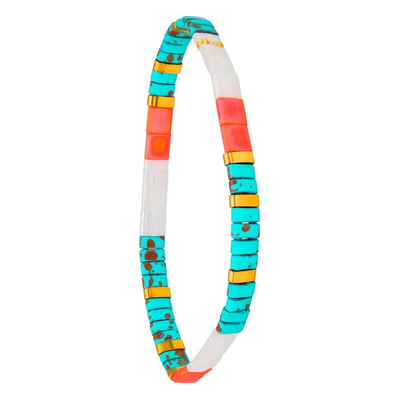 Tiya Miyuki Gold-Plated & Turquoise Multicolor Enamel Metal Bracelet - Naïades - Naïades