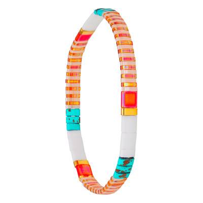 Bracelet Tiya Miyuki Métal Doré et Émaillé Multicolore - Naïades