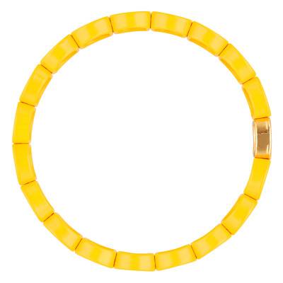 Bracelet Coloria en Métal Doré & Émail Jaune - Naïades