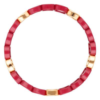 Gold-Plated Metal & Red Enamel Coloria Bracelet - Naïades