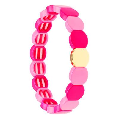 Coloria Gold-Plated Metal & Light and Dark Pink Enamel Bracelet - Naïades
