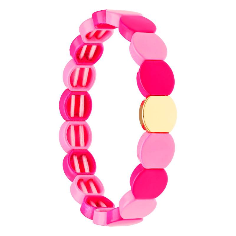 Coloria Gold-Plated Metal & Light and Dark Pink Enamel Bracelet - Naïades
