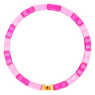 Coloria Gold-Plated Metal & Light and Dark Pink Enamel Bracelet - Naïades