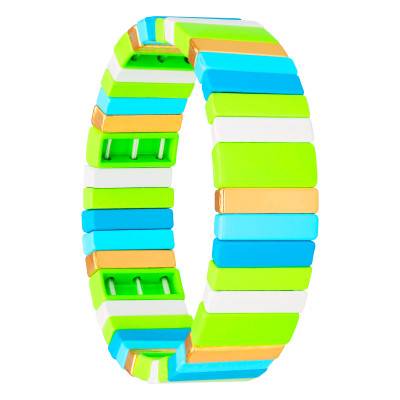 Coloria Gold-Plated Metal & Tricolor Enamel Bracelet - Naïades